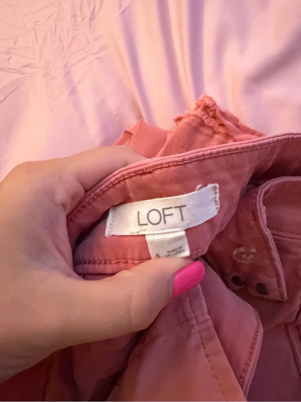 LOFT Dusty Rose Cropped Straight-Leg Jeans